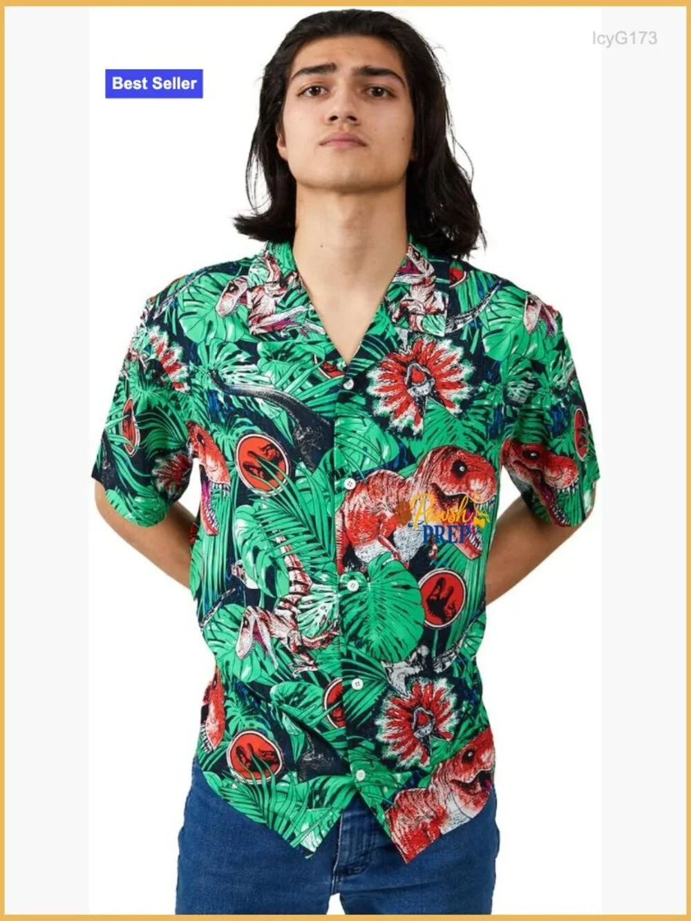 Men's Short Sleeve Button Down Shirt Regular Fit Rayon Casual